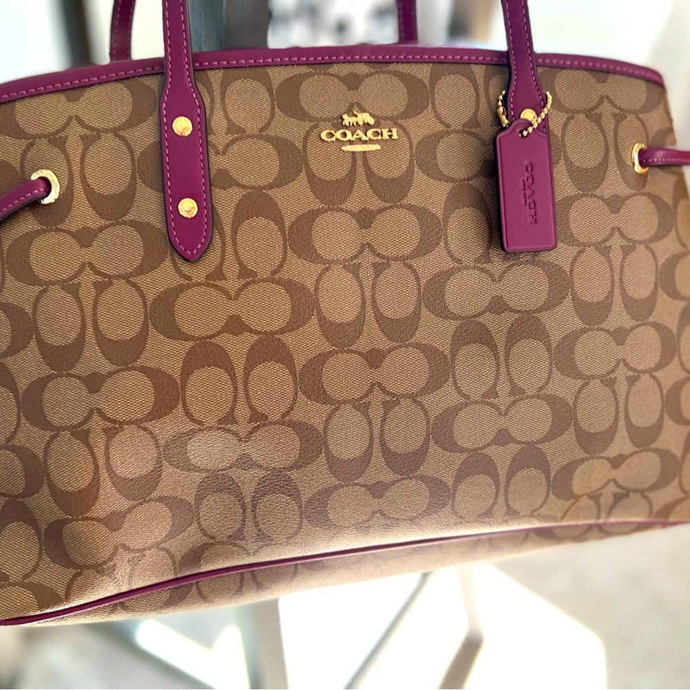 Used once-Coach Brown and Purple accent purse